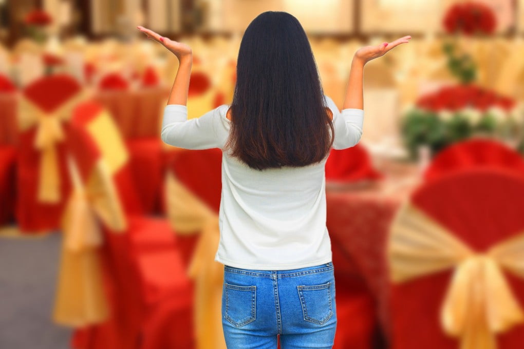 A woman in Taiwan has received overwhelming support online after she posted on social media about almost being kicked out of a friend’s wedding banquet for wearing jeans and T-shirt. Photo: SCMP composite