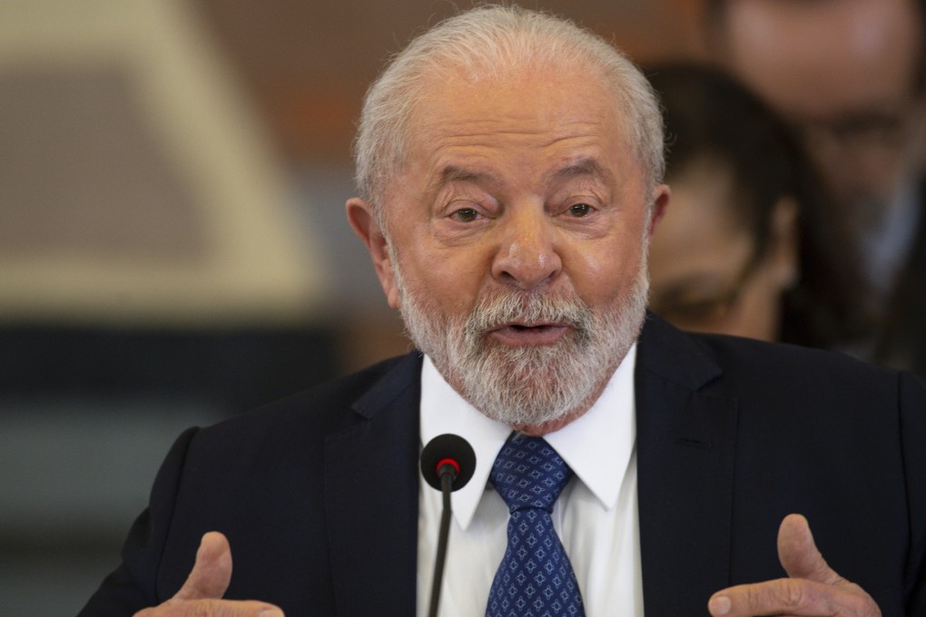 Brazil President Luiz Inacio Lula da Silva speaks at the South America Summit at Itamaraty Palace on Tuesday. Photo: Marcelo Camargo/Agencia Brazil via dpa