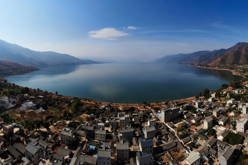 A panoramic shot shows Chenghai Lake in China’s Yunnan province, which depends heavily on hydropower but has not seen much rain in recent months. Photo: Xinhua