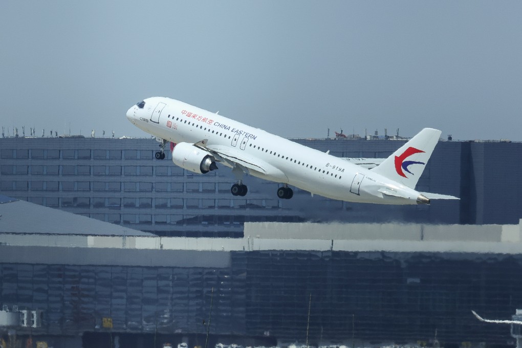 China’s self-developed C919 large passenger aircraft takes off on its maiden flight from Shanghai Hongqiao International Airport. Photo: Xinhua