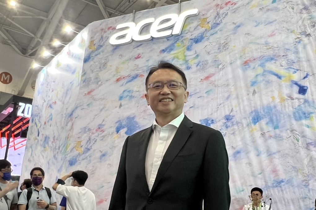 Jason Chen, the chairman and CEO of Taiwanese hardware and electronics firm Acer, at the Computex Taipei tech show. Photo: Ralph Jennings
