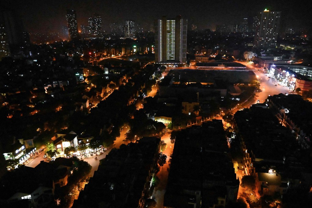 A view of Hanoi on May 30 as some street lights were turned off to save electricity. Photo: AFP