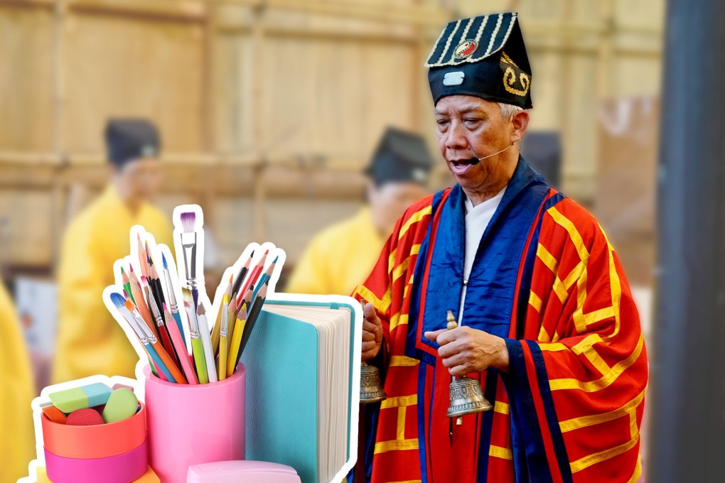 A school in China has blocked an attempt by a group of parents to stage a Taoist blessing ritual for their children’s study tools which they had hoped would bring them luck in an exam. Photo: SCMP composite/Shutterstock