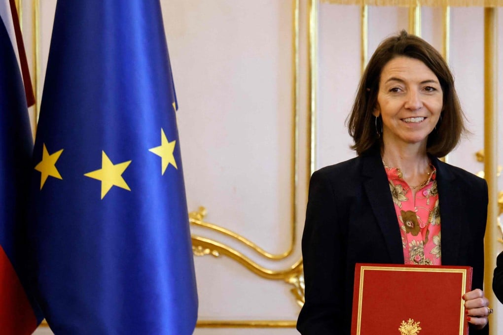 French Secretary of State for European Affairs Laurence Boone and Slovakia’s State Secretary to the Minister of Foreign and European Affairs Peter Misik. Photo: AFP