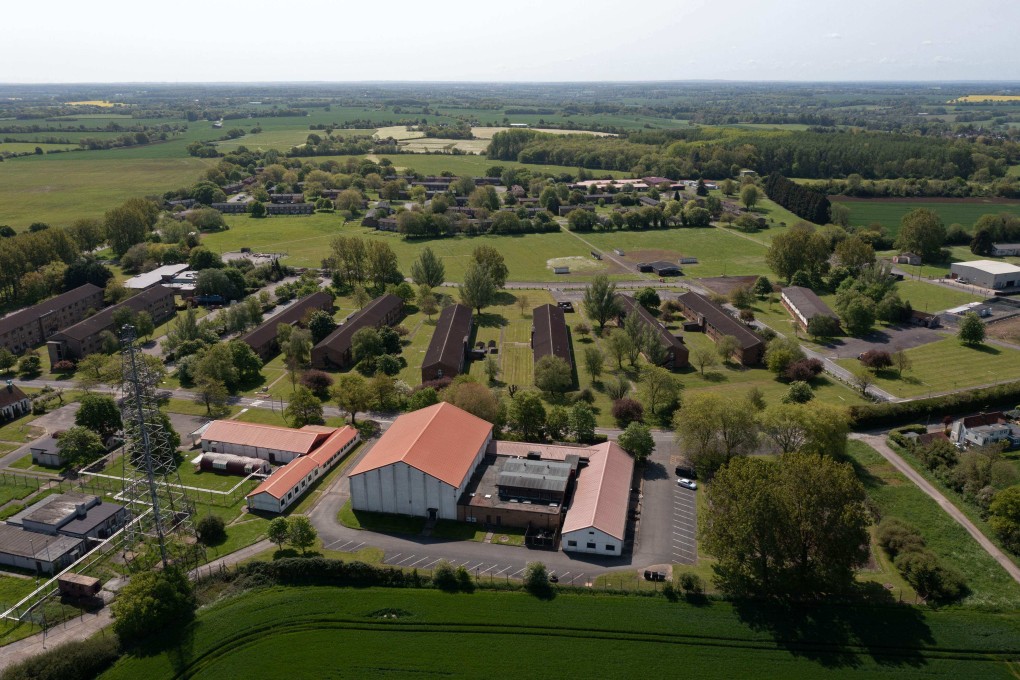 An aerial view shows the RAF base in Wethersfield, England, where the British government is planning to house asylum seekers. Photo: AFP