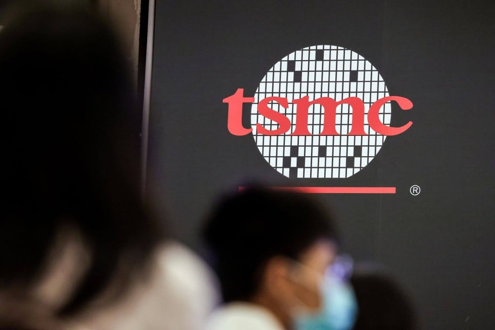 Taiwan Semiconductor Manufacturing Co’s logo is seen during the company’s annual shareholder meeting in Hsinchu, Taiwan, on June 6, 2023. Photo: Bloomberg