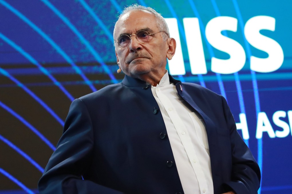 Nobel laureate José Ramos-Horta, two-time president of East Timor, stands to deliver his speech at the International Institute for Strategic Studies (IISS) Shangri-la Dialogue in Singapore on Sunday. Photo: EPA-EFE