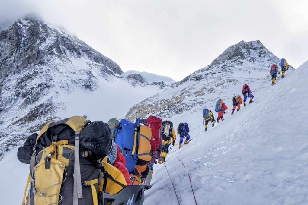 Roped team ascending Everest. Photo: Getty Images