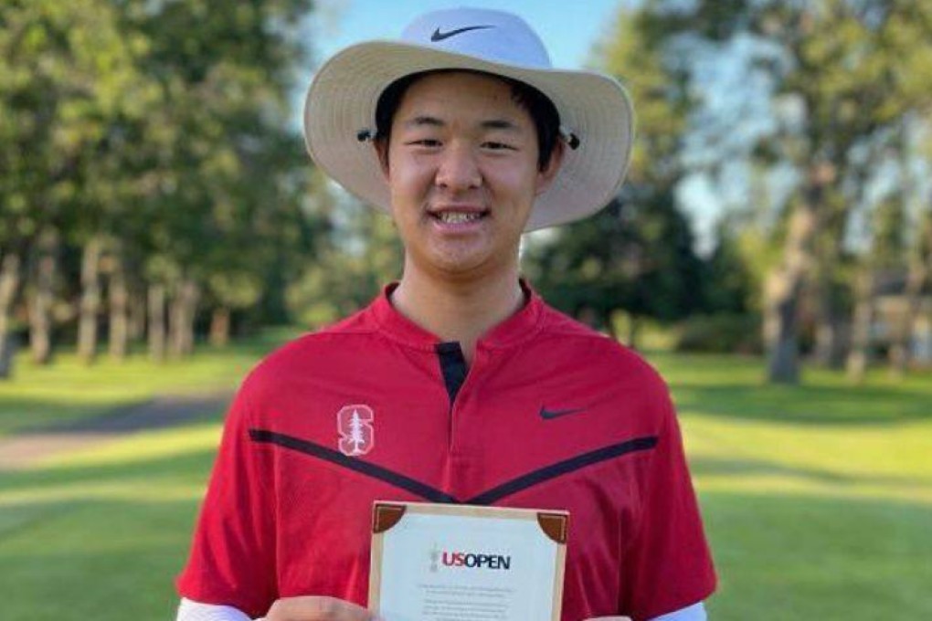 Alex Yang at Tacoma Country and Golf Club in Washington with his certificate of qualification for this year’s US Open. Photo: Handout