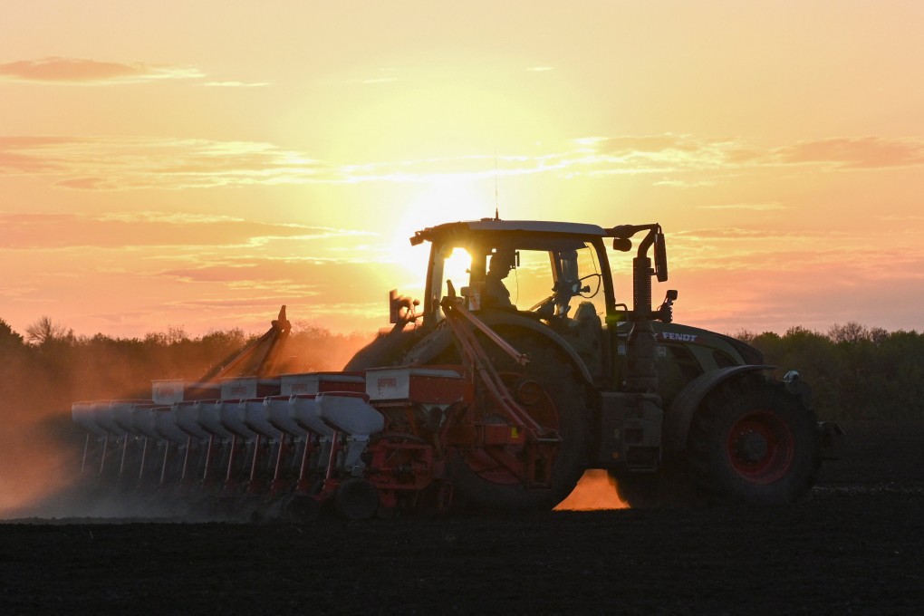 A farmer sows corn seeds at sunset near the village of Chaltyr in the Rostov region of Russia. China sees Russia and Central Asia as potentially important sources of food imports as it tries to solidify its food security supply chains. Photo: Reuters