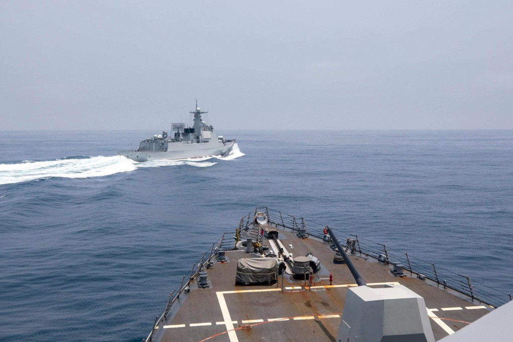 A photo taken on June 3 by the US Navy shows the close encounter between two warships. Photo: AFP