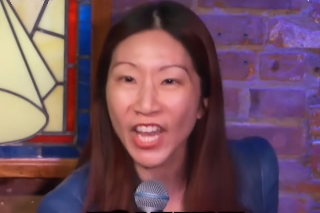 Jocelyn Chia in a still from a TikTok video of her performance at a New York comedy club. Photo: TikTok/@ComedyCellarUSA