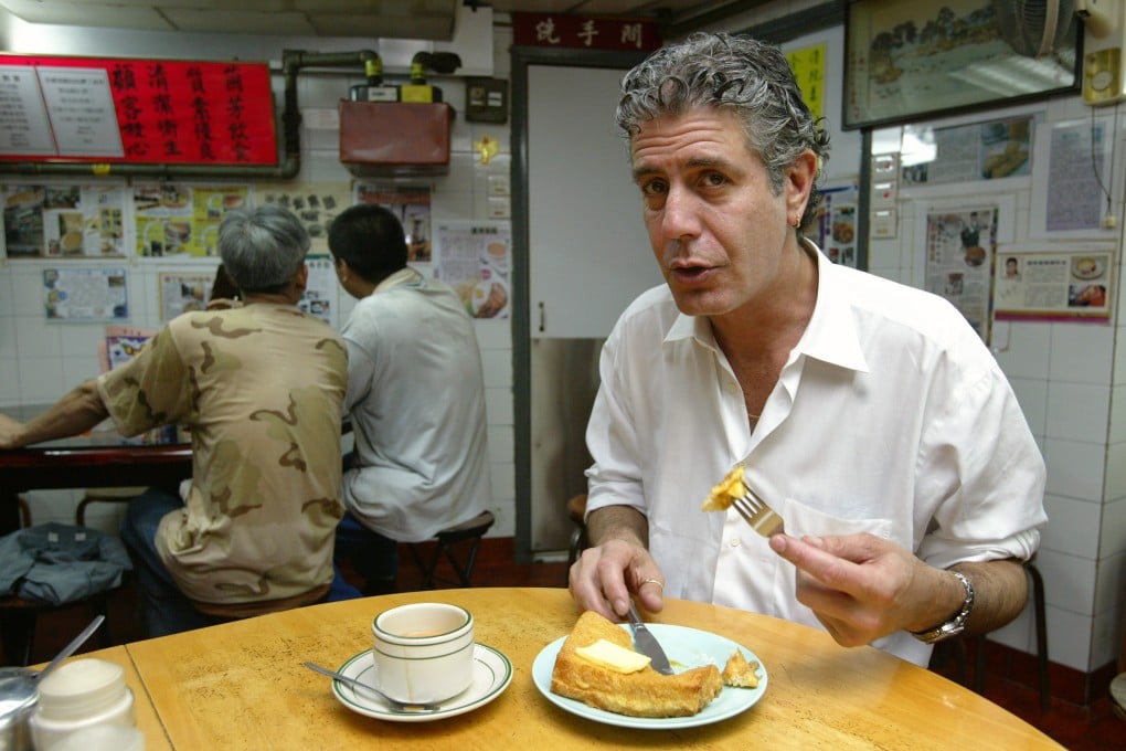 Celebrity chef and author Antony Bourdain, who died five years ago, inspired people to try new things and showed how eating brings people together. Above: Bourdain eats Hong Kong-style French toast in 2005. Photo: SCMP