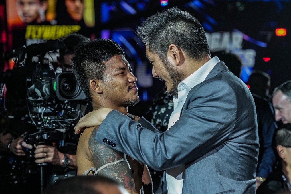 Rodtang Jitmuangnon speaks with ONE chairman and CEO Chatri Sityodtong after his victory at ONE Fight Night 10 in Denver. Photos: ONE Championship