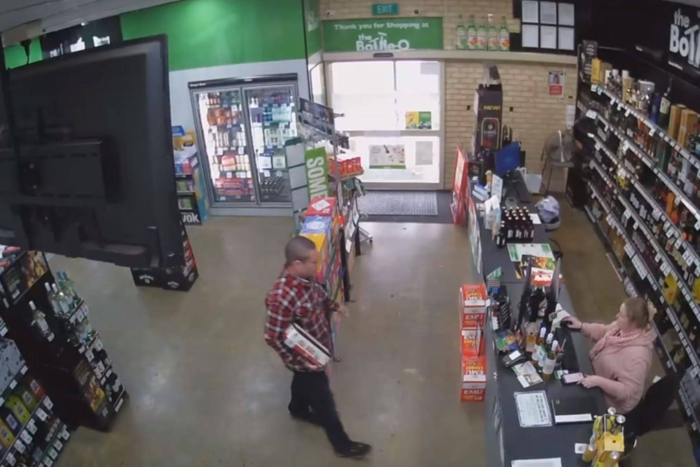 The man was allowed to leave the liquor store after he returned a box of drinks to the cashier. Photo: Facebook/BeechboroCellars