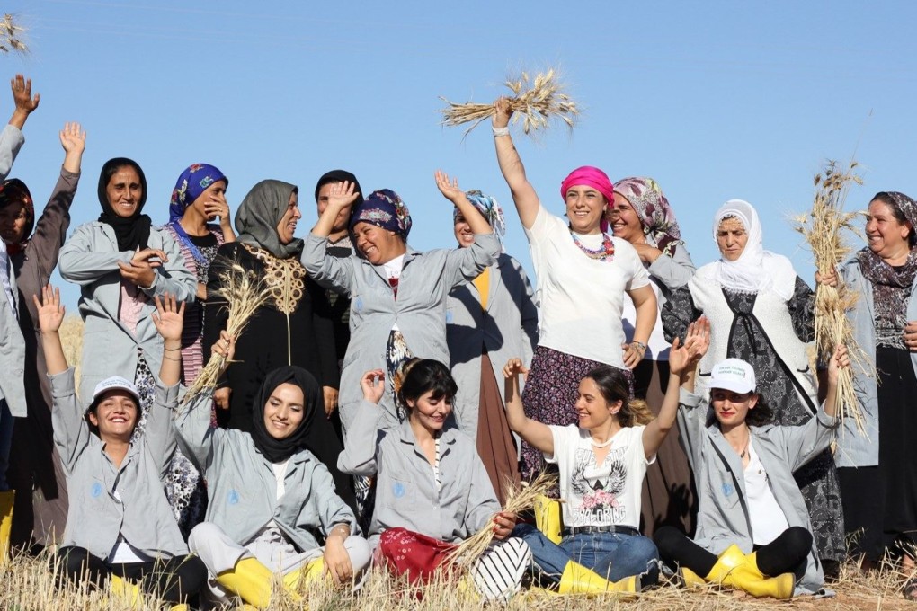 Ebru Baybara Demir (in pink headscarf) set up soup kitchens in earthquake-hit areas in Turkey, which provided almost 10 million warm meals. She has also spent her career helping displaced women, and recently won the Basque Culinary World Prize. Photo: Tansel Baybera