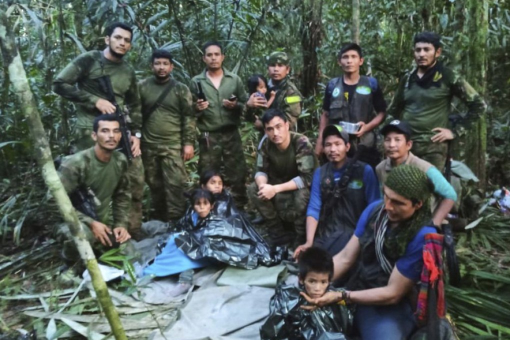 Four Indigenous children were found alive on Friday after spending more than a month lost in a Colombian forest following a small plane crash that triggered a massive rescue operation. Photo: Colombia’s Armed Force Press Office via AP