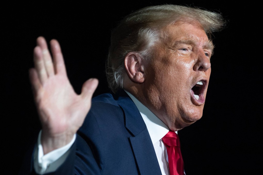 Then US President Donald Trump campaigns at Orlando Sanford International Airport in Florida in October 2020. Photo: AFP