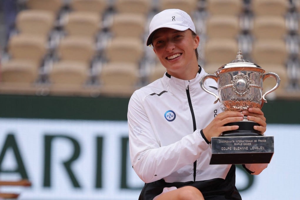 Poland’s Iga Swiatek following her victory over Czech Republic’s Karolina Muchova at the French Open. Photo: AFP