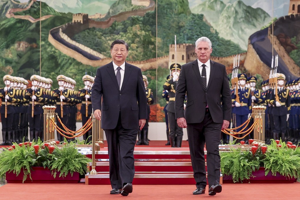 Chinese President Xi Jinping with Cuban President Miguel Diaz-Canel in Beijing on November 25, 2022. On Saturday, a Biden administration official said China has been operating a spy base in Cuba since at least 2019. Photo: Xinhua
