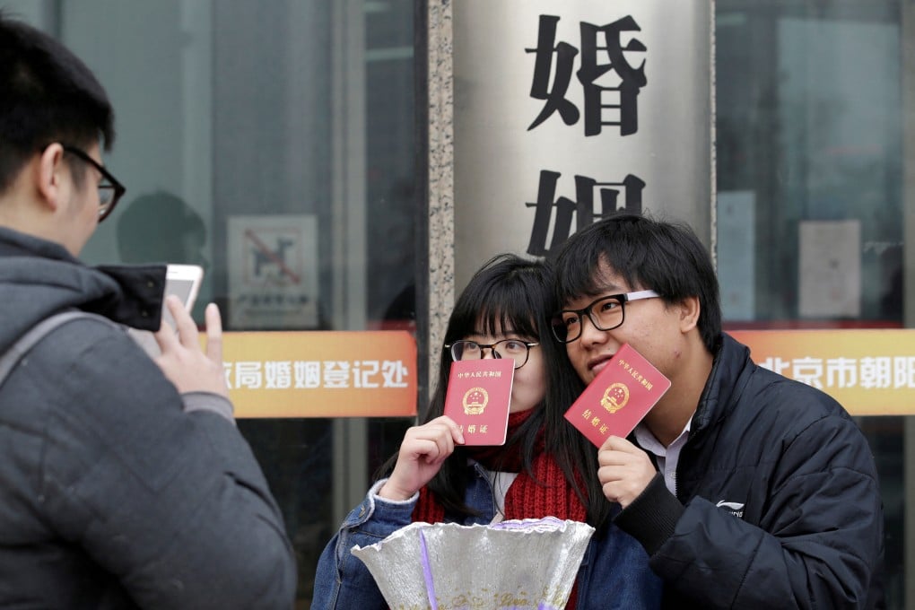 Only 6.83 million couples got married in China last year, marking the ninth straight annual decline. Photo: Reuters