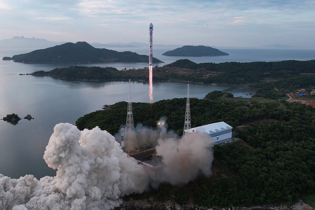 A photo released by the official North Korean Central News Agency shows the launch on May 31 of a military reconnaissance satellite mounted on a new-type carrier rocket. The rocket later failed and fell into the sea off the western coast of the Korean peninsula. Photo: EPA-EFE/KCNA