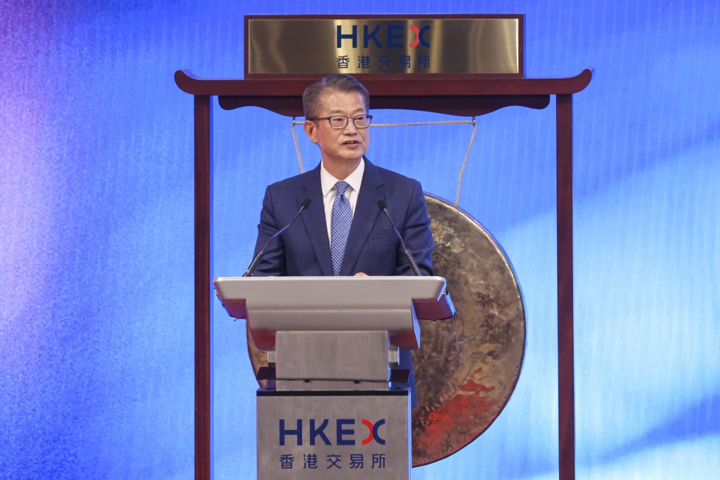 Chan unveiled his vision in a keynote speech at a ceremony on Wednesday that marked the 23rd anniversary of HKEX as a listed company. Photo: May Tse