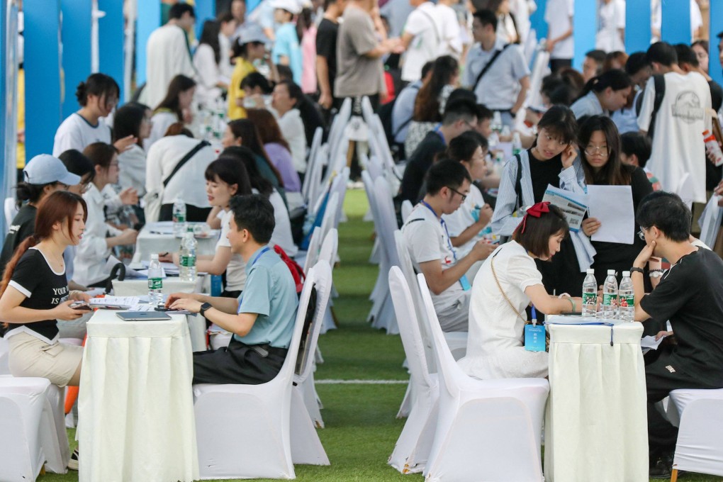 The urban surveyed jobless rate stood at 5.2 per cent in May, while the jobless rate for the 16-24 age group hit a record high 20.8 per cent last month. Photo: AFP