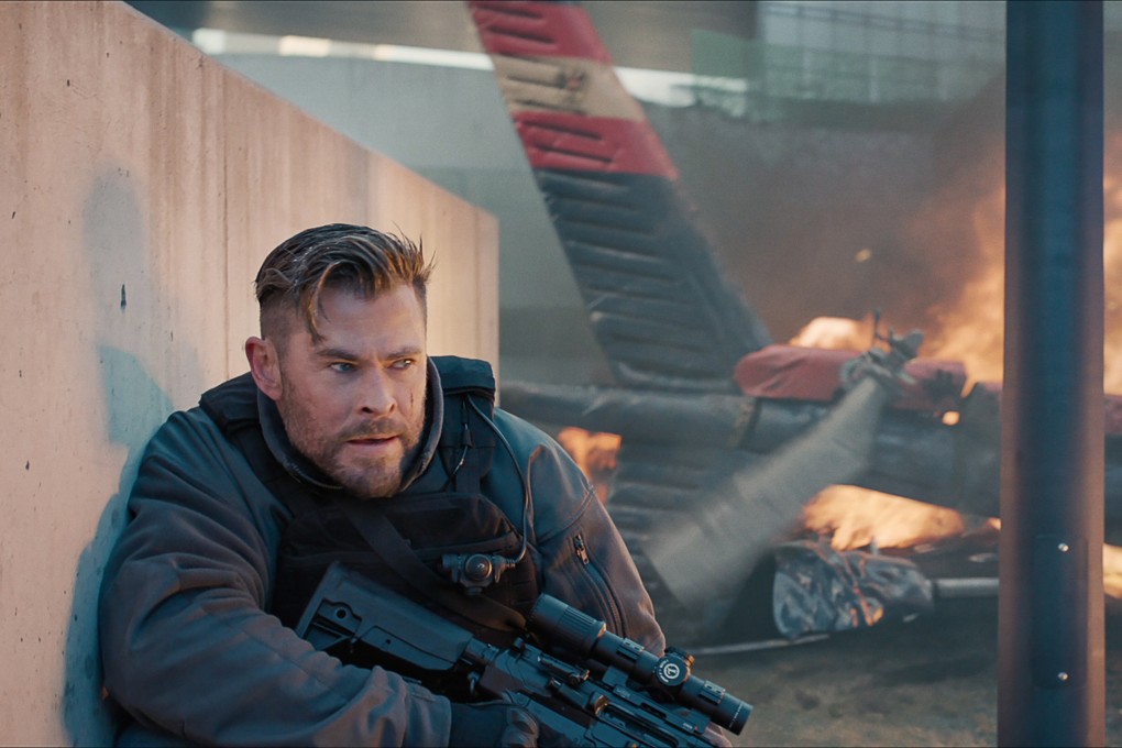 Chris Hemsworth as Tyler Rake in a still from “Extraction 2”, in which his mercenary character must extract a Georgian gangster’s wife from a high-security prison. Photo: Netflix