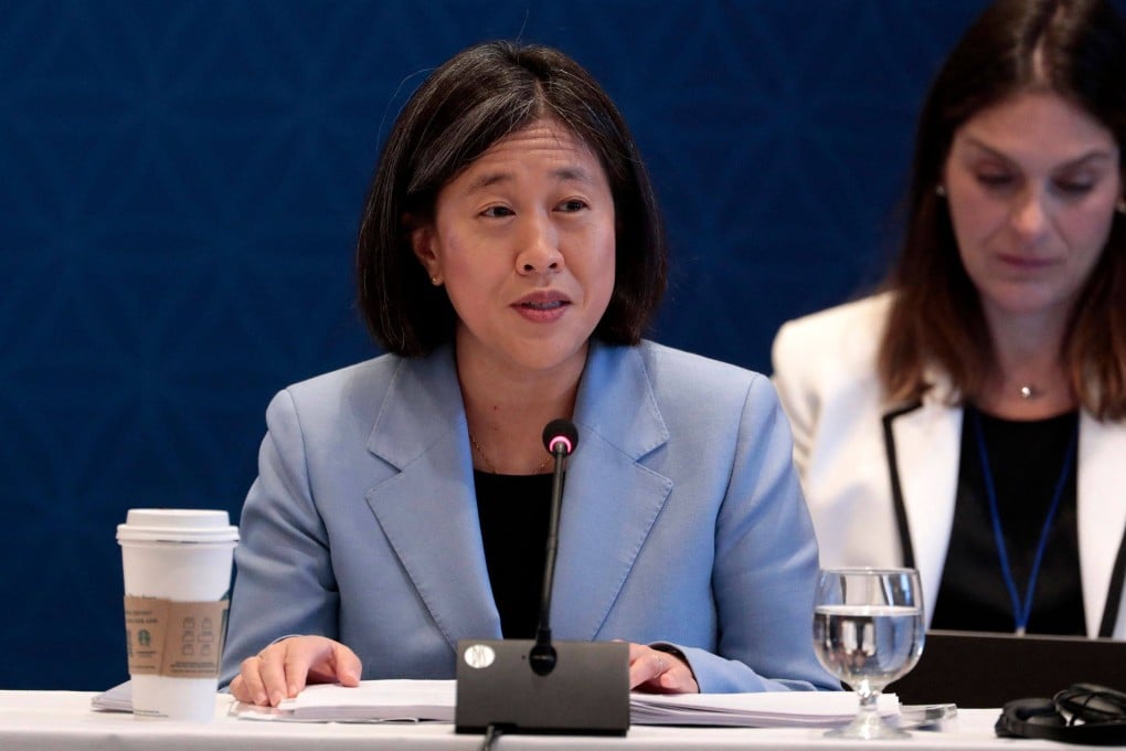 US Trade Representative Katherine Tai speaks about the need for more resilient global supply chains at the Indo-Pacific Economic Framework ministerial meeting in Detroit, Michigan, on May 27. Photo: AFP