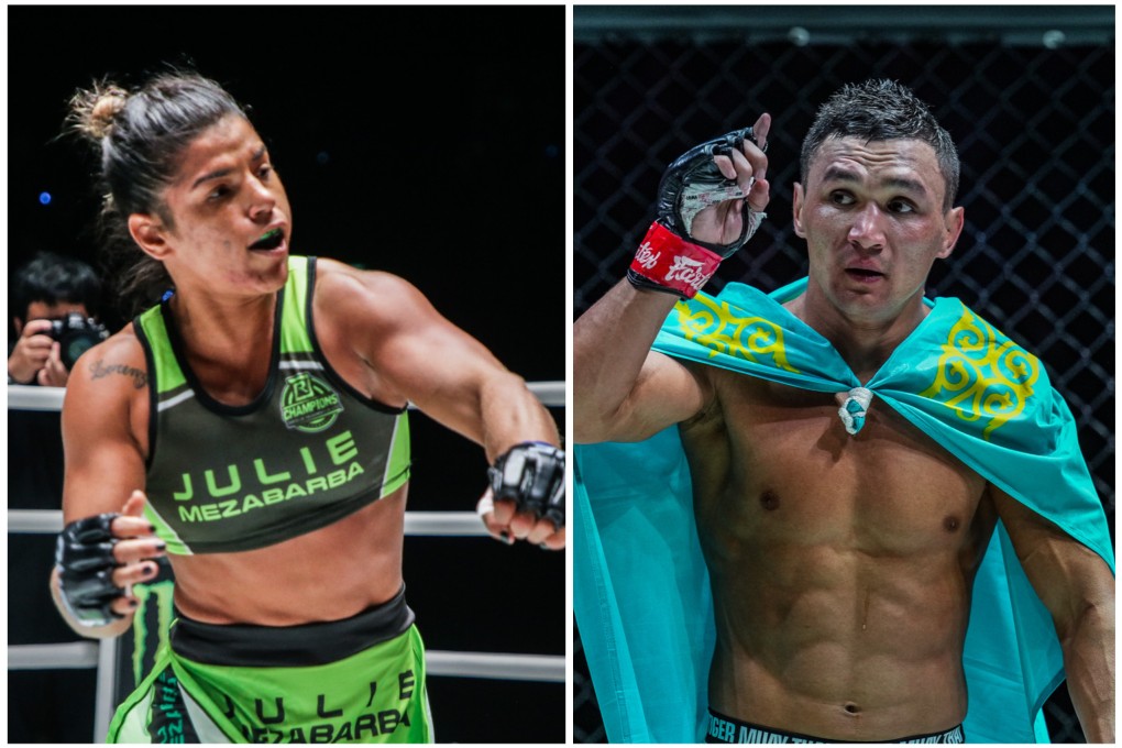 Julie Mezabarba and Kairat Akhmetov have both failed recent drug tests. Photos: ONE Championship