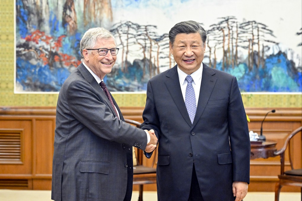 Chinese President Xi Jinping and Bill Gates meet in Beijing on Friday. Photo: Xinhua