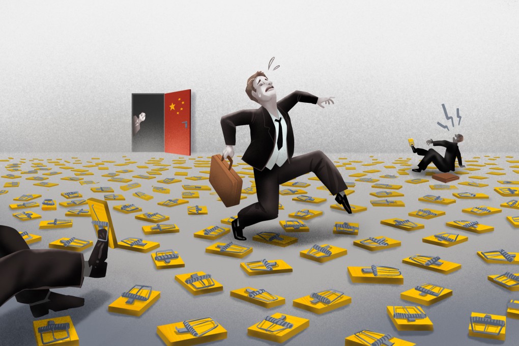 Beijing says it is opening China’s doors “wider and wider”, but some foreign businesspeople are afraid of what awaits them on the other side. Illustration: Davies Christian