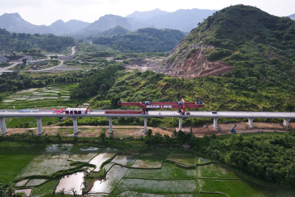 An aerial view of the construction site for the Jakarta-Bandung high-speed railway, a project that is part of China’s Belt and Road Initiative, in Purwakarta, Indonesia, in 2022. As Chinese investments make impacts overseas, complaints channels must be established that allow communities to raise issues with financiers. Photo: Xinhua
