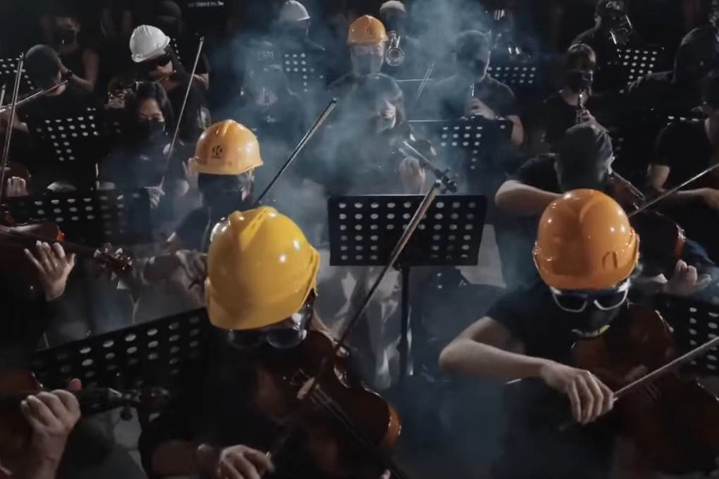 A screen capture from the music video of the original “Glory to Hong Kong” protest song on YouTube. Photo: Handout