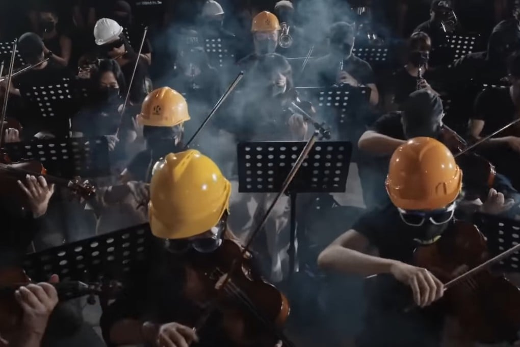 A screen capture from the music video of the original “Glory to Hong Kong” protest song on YouTube. Photo: Handout