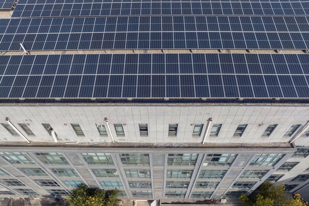 Longi Green Energy Technology solar panels on the rooftop of an office building in Xi’an, China. Photo: Bloomberg