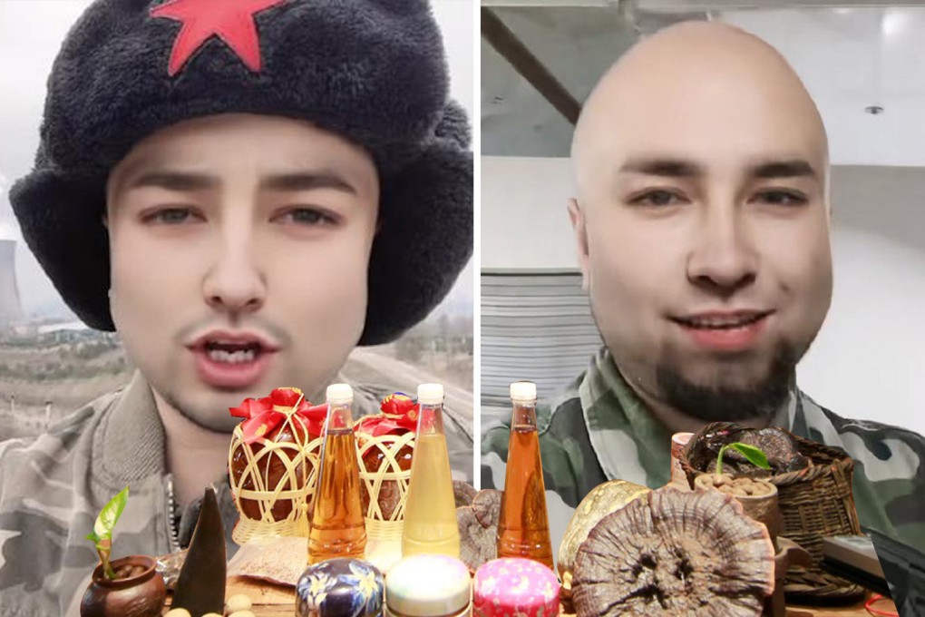 An influencer in China who claimed to be a Russian soldier fighting in the Ukraine war has been exposed as fraudster on the make. Photo: SCMP composite/Weibo