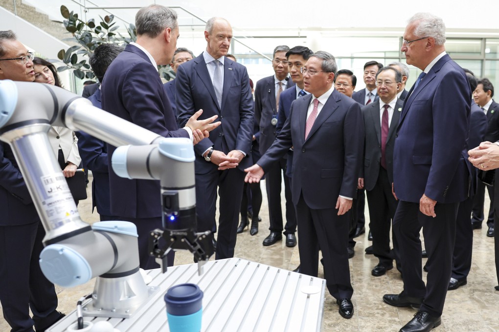 Chinese Premier Li Qiang visits the headquarters of Siemens in Germany’s Bavaria. Li repeated calls for greater “openness and cooperation” throughout his tour. Photo: Xinhua