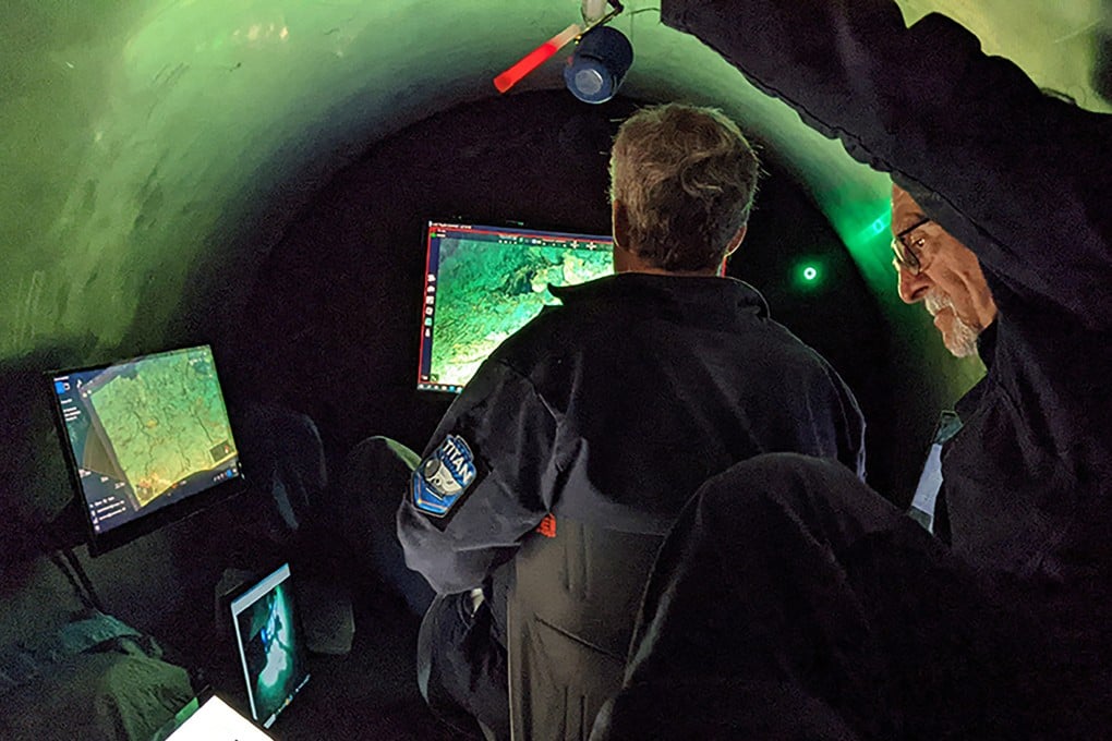 Inside the Titan submersible. The vessel is missing in the North Atlantic. Photo: Oceangate Expeditions