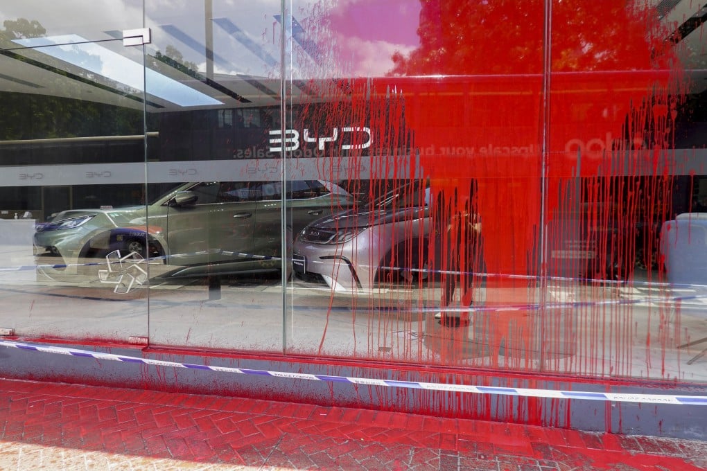 Three BYD showrooms and a service centre were targeted by vandals. Photo: Reuters