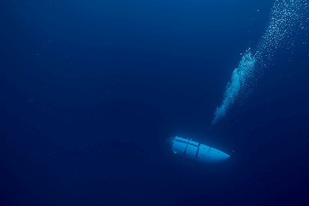 The Titan submersible dives in an undated photograph. Photo: OceanGate Expeditions via Reuters