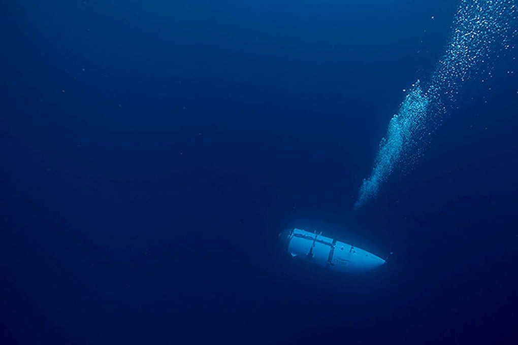 The Titan submersible dives in an undated photograph. Photo: OceanGate Expeditions via Reuters