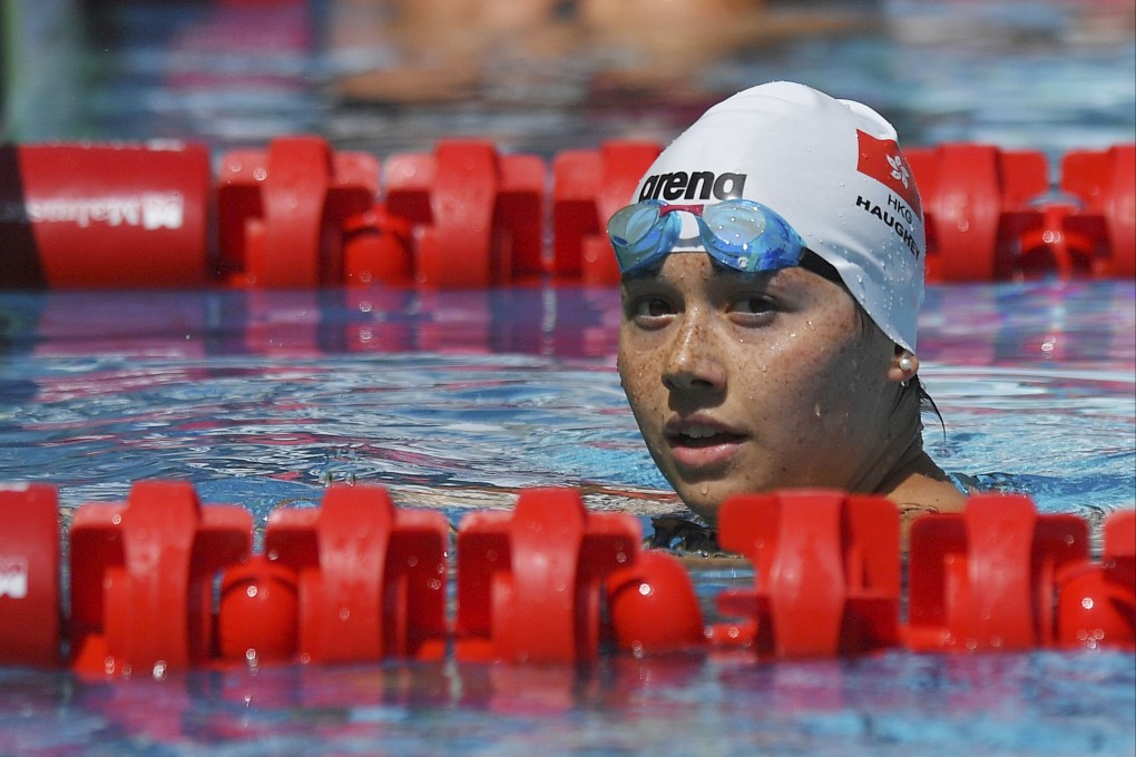 Hong Kong’s Siobhan Haughey looks on after competing in the Sette Colli Trophy in Rome. Photo: AP