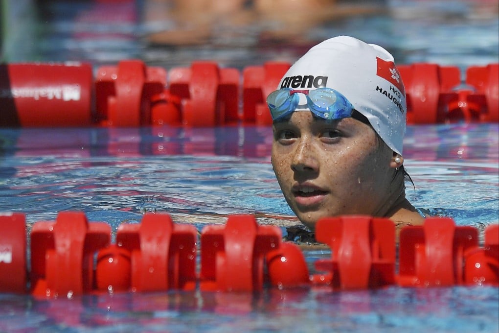 Hong Kong’s Siobhan Haughey looks on after competing in the Sette Colli Trophy in Rome. Photo: AP