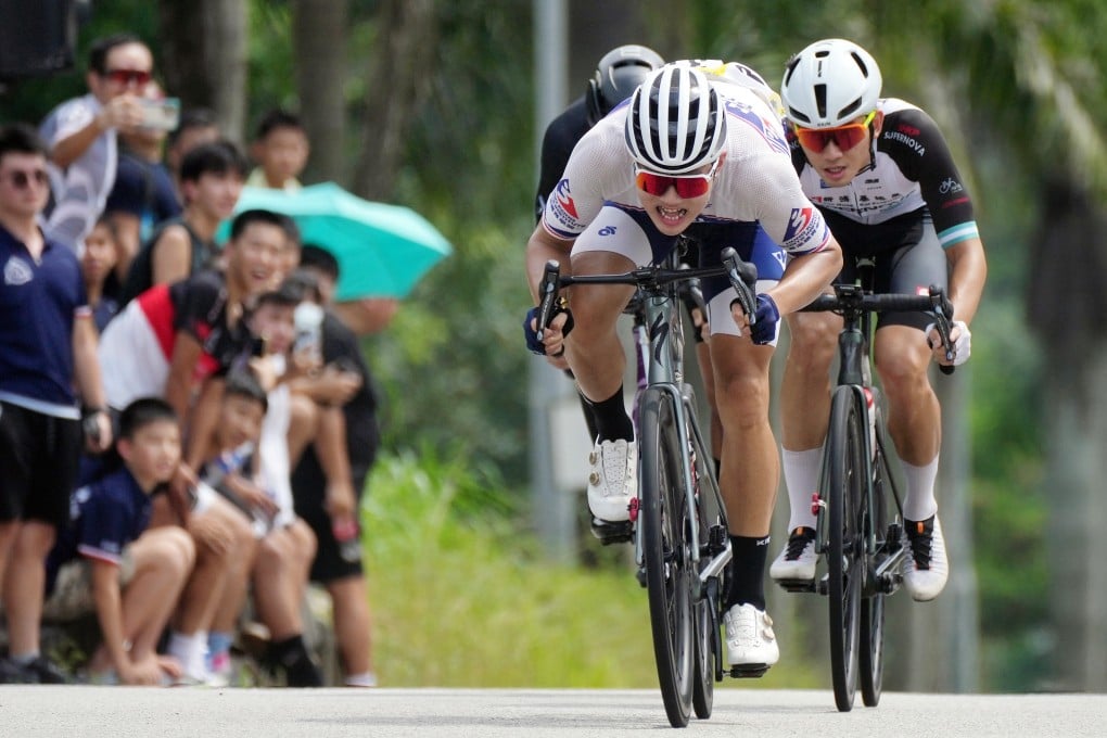 Ng Pak-hang wins the 2023 Hong Kong Cycling National Road Championships held at Tin Shui Wai.Photo: Elson Li