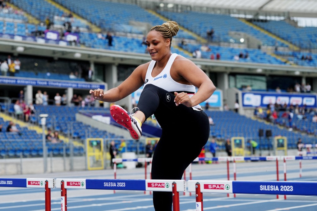 Belgium’s Jolien Maliga Boumkwo in action during the Women’s 100m hurdles at the European Championships in Poland on Saturday. Photo: Reuters