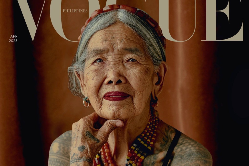 Apo Whang-Od is 106 and the oldest tribal tattooist in the Philippines. She was recently on the cover of Vogue. Photo: Vogue Facebook