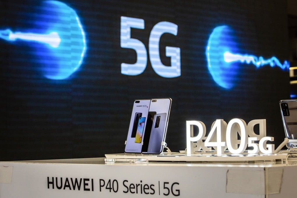 Huawei P40 series 5G smartphones on display inside the Movistar Centre in Barcelona on January 21, 2021. Many European countries are adopting a position similar to that of the US on Huawei. Photo: Bloomberg
