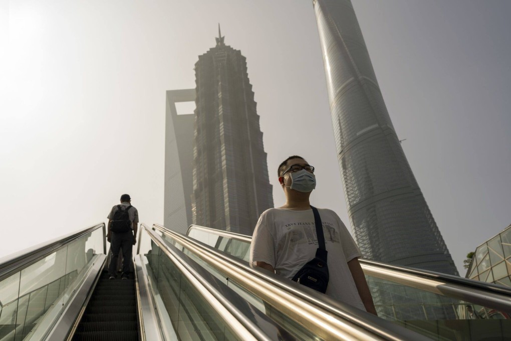 A view of the Lujiazui financial district in Shanghai on June 21. Investor sentiment has soured on a lack of aggressive stimulus for China’s faltering economy. Photo: Bloomberg